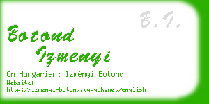 botond izmenyi business card