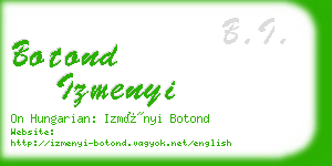 botond izmenyi business card